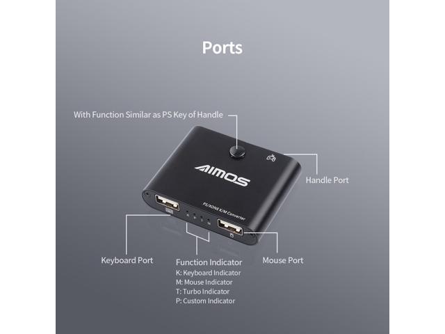 AIMOS AM-PS401 Gaming Keyboard and Mouse Converter Adapter for Game Controller Plug & Play for PS4/PS4 Pro/Slim/Xbox One/Xboxone... 