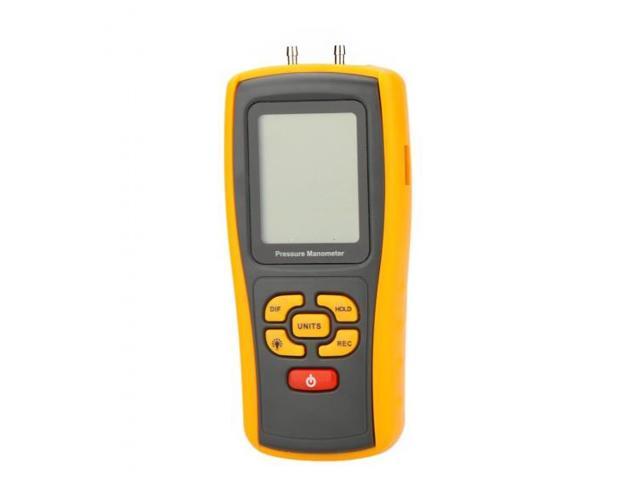 GM510 Portable LCD Display Pressure Manometer and Hydraulic System 10kPa Pressure Gauge for Fan Pressure Oven Pressure Wind Speed Digital Manometer