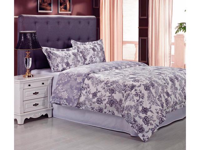 Superior Blossom Embroidered Floral Duvet Cover Set Long Staple