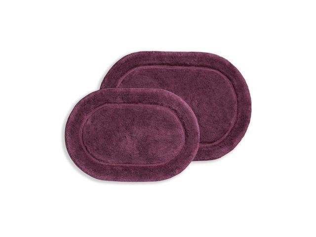 Superior Bath Rugs Set Cotton For Bathroom Non Slip Oval Design 2