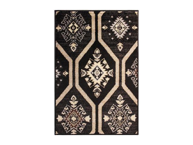 Superior Aurora Area Rug 2 X 3 Black Newegg Com Superior Aurora Area Rug 2 X 3 Black