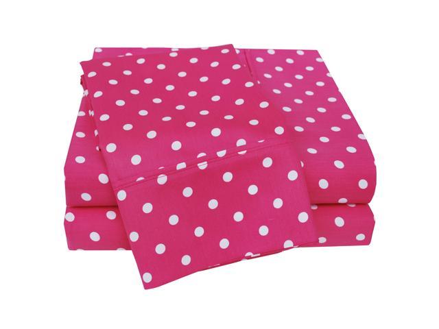 Superior Decorative Polka Dot Sheet Set - Twin XL, Pink - Newegg.com