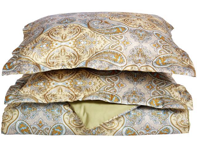 Superior Paisley Duvet Cover Set Wrinkle Free Microfiber King