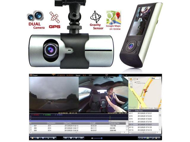 Indigi HD Dash-Cam Dual Camera Front + InCab Driving Recorder Car DVR GPS Logger G-Sensor