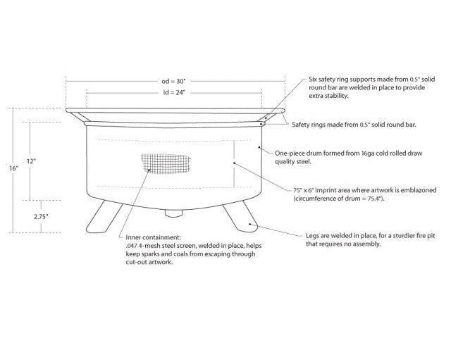 Patina Products F222 Clemson Fire Pit Newegg Com