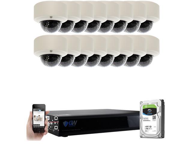 H.View 16 Channels 4K 8MP PoE NVR Recorder ONVIF Video Recorder, Support 16x8MP/4K IP Security Cameras, Max Up To 2×10TB Hard Drive(Not Included
