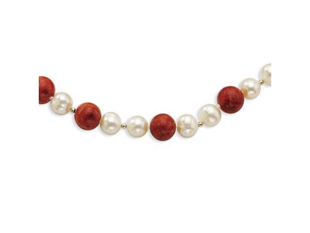 pearl and red coral necklace