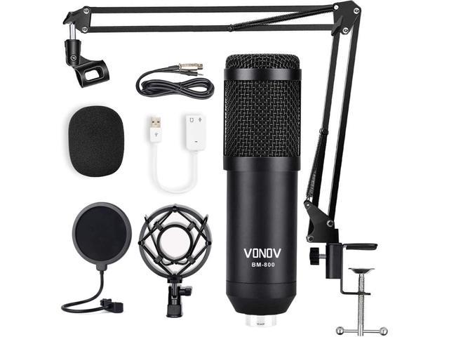Studio Condenser USB Microphone Computer PC Microphone Kit by VORMOR with Adjustable Scissor Arm Stand Shock Mount for Instruments Voice Overs Recording Podcasting YouTube Karaoke Gaming Streaming
