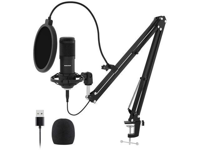DEYE USB Condenser Microphone,USB Condenser Gaming Microphone Wired Studio Microphone Vocal Recording Karaoke Speaking Desktop Computer Microphone for Home/Office,C 