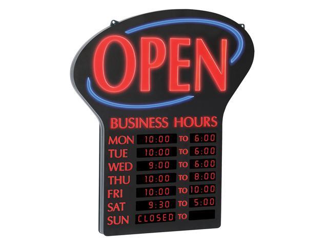Newon LED OPEN Sign with Programmable Business Hours and Flashing Effects English Only
