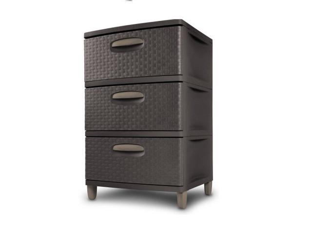 Sterilite 3 Weave Drawer Storage Unit Espresso Newegg Com
