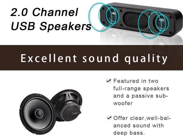 Computer Speakers Stereo USB Powered Mini Soundbar for PC Cellphone Tablets Desktop Laptop Jacriah Wired Computer Sound Bar 