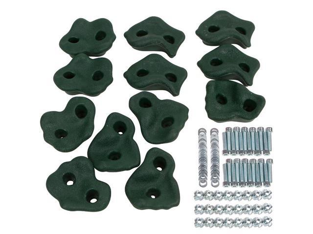 Swing Set Stuff Inc Textured Rock Holds Set Of 12 With Mounting Hardware Green Sss Logo Sticker Newegg Com