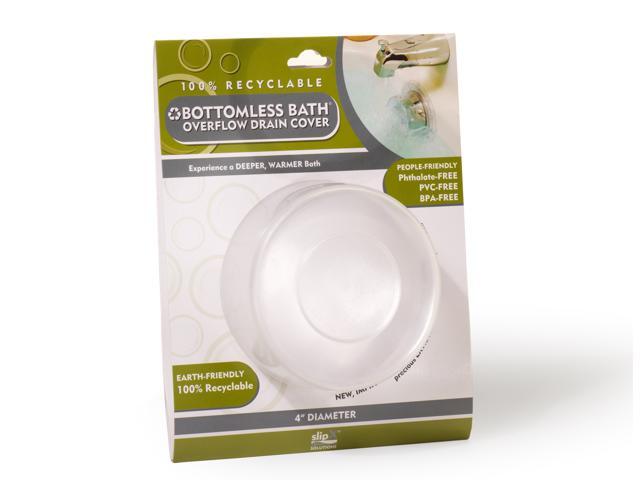 SlipX Bottomless Bath Overflow Drain Cover 4/" Diameter //100/% Recyclable