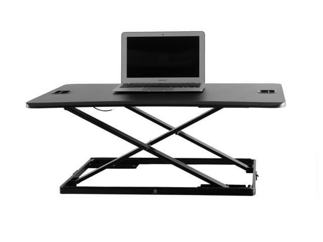 Photo 1 of Height Adjustable Single Level Standing Desk - 31" Wide Sit to Stand Desk Converter Fully Assembled Standing Workstation Riser Black