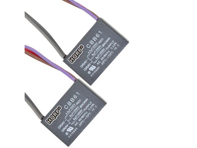 HQRP 2-Pack Ceiling Fan Capacitor CBB61 2.5uf 2-Wire plus HQRP Coaster