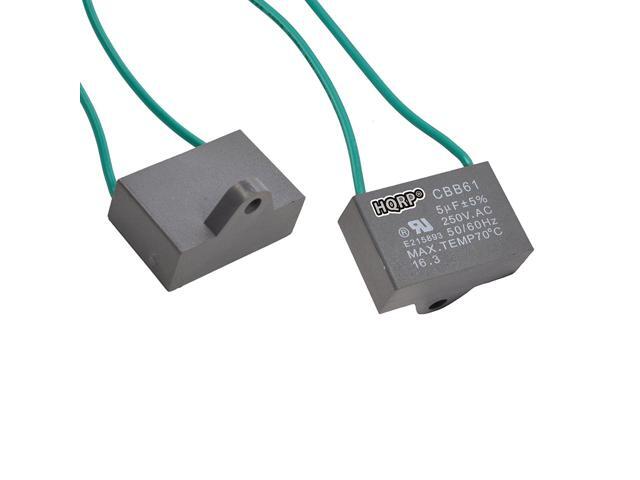 Hqrp 2 Pack Ceiling Fan Capacitor Cbb61 5uf 2 Wire Hqrp Coaster