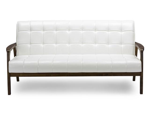 Baxton Studio Mid Century Masterpieces Sofa White Newegg