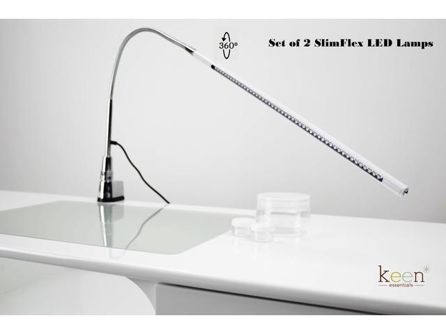 Set Of 2 Slimflex Led Table Lamp Flexi Stylish Desk Perfect For Nail Salon Manicure Home