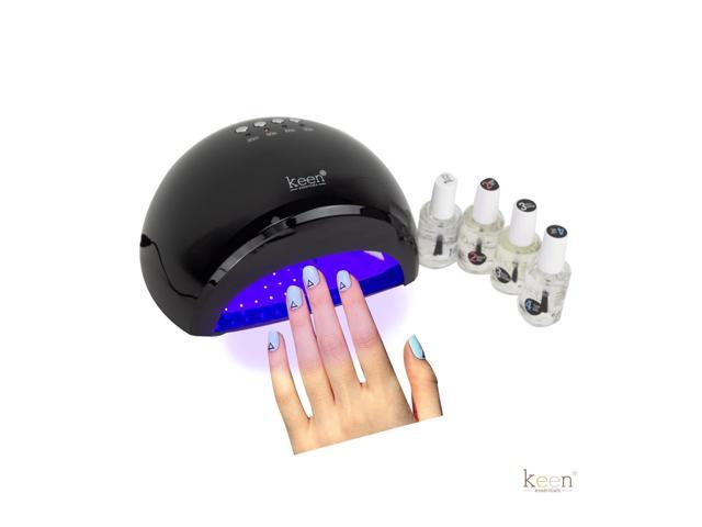 Halo Professional 12w Led Nail Dryer Lamp Black For Gel Polish With 30sec 60sec 90sec And 30min Timer Curing Salon