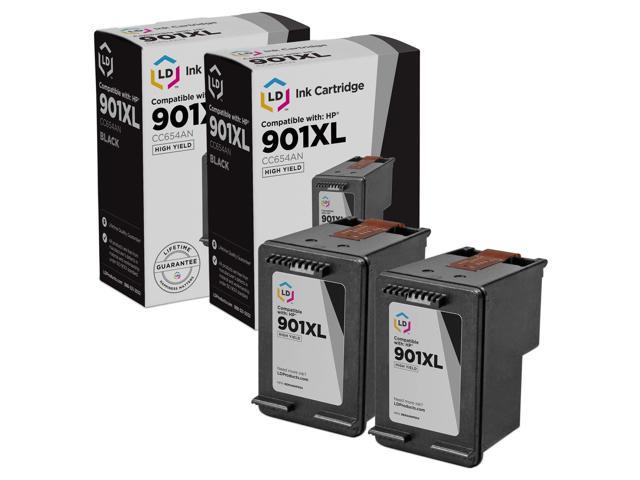 LD Remanufactured Ink Cartridge Replacement for HP 901XL CC654AN High Yield (Black, 2-Pack) Compatible with OfficeJet J4540 J4550 J4580 J4660 J4680 J4680c J4524 J4624 4500 G