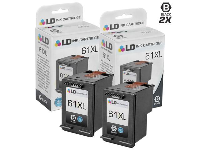 LD Remanufactured Replacement Ink Cartridges for HP CH563WN HP 61XL / 61 High-Yield Black (2 Pack) for the HP ENVY 5530, 5531, HP DeskJet 3054, J610a, 2514, 3512, 3056A, OfficeJet 4632 DeskJet 3056A