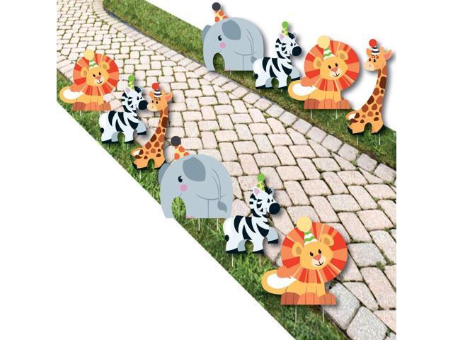 Jungle Party Animals Elephant Giraffe Lion And Zebra Lawn