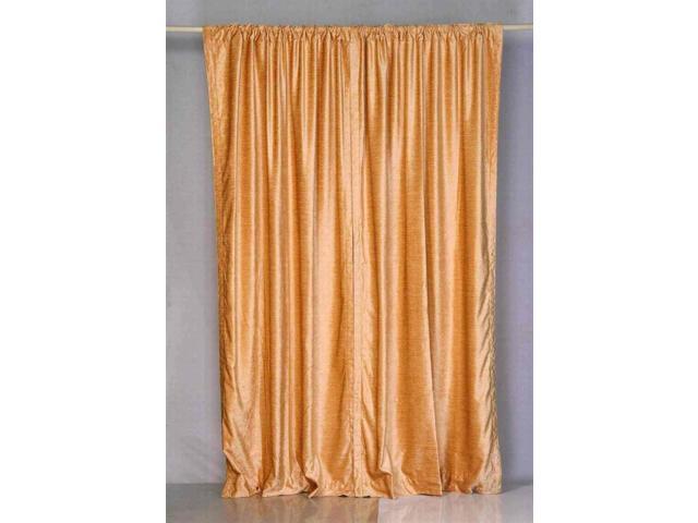 Peach Rod Pocket Velvet Curtain Drape Panel 80w X 84l