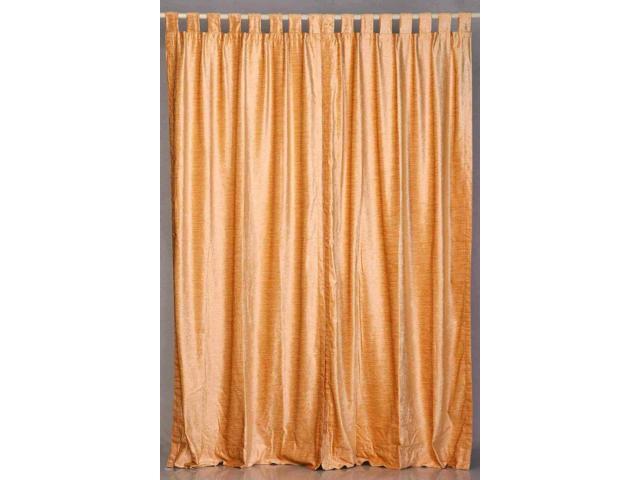 Peach Tab Top Velvet Cafe Curtain Drape Panel 43w X 24l