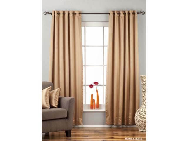 Lined Taupe Ring Grommet Top 90 Blackout Curtain Drape 50w X