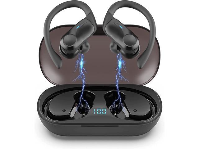 Donerton Wireless Headphones 8H Continuous Playtime Deep Bass TWS Earbuds White Bluetooth Earbuds Wireless Earphones 5.0 IP7 Waterproof in Ear Headset for Sport Built-in HD Dual Mics for Call 