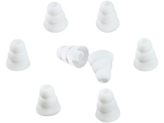 Size: LARGE Xcessor Triple Flange Conical Replacement Silicone Earbuds 4 Pairs Set of 8 Pieces Compatible With Most In Ear Headphone Brands Transparent