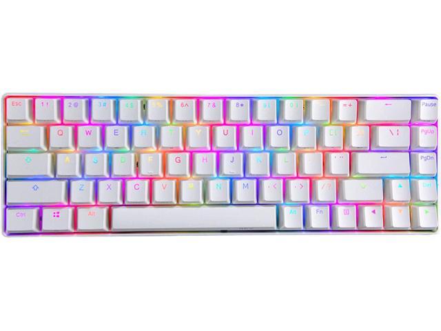 Kailh Box Brown Switch, White KKV 68 Keys RGB Mechanical Gaming Keyboard,65% Layout Compact PBT Keycaps Mini Design 18 RGB Mode Wired Type-C Mechanical Keyboard for Game and Work 