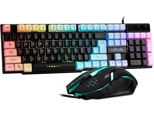 CHONCHOW Wired Gaming Keyboard and Mouse Combo, 104 Keys Ergonmic RGB  Gaming Keyboard and RGB Gaming Mouse, Led Keyboard and Mouse Combo for  Gaming or Working Keyboards