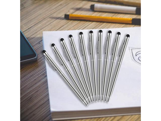 Tablet UROPHYLLA Stylus Pen Stylus Pens for Touch Screens Kindle Samsung and Other Touch Screen Devices Silver-10Pack 2 in 1 Capacitive Stylus Ballpoint Pen Stylus for iPad iPhone 