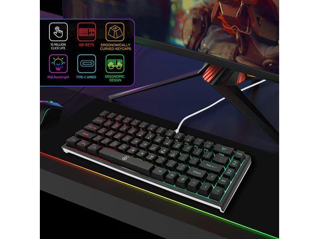 Snpurdiri Wired 65 Percent Gaming Keyboard, 68 Keys Mini Keyboard 
