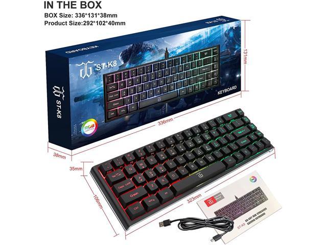 Snpurdiri Wired 65 Percent Gaming Keyboard, 68 Keys Mini Keyboard 