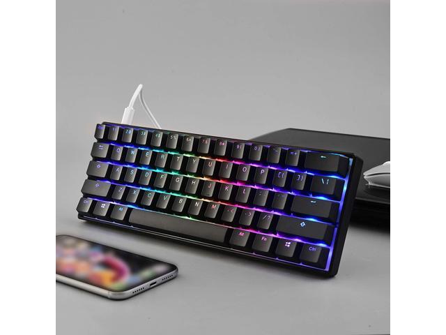 Magic-Refiner MK21 60% Wired Mechanical Compact PC Gaming Keyboard with Red Switch,RGB LED Backlit,OEM Dye Sublimation PBT Keycaps,12000DPI Lightweigh