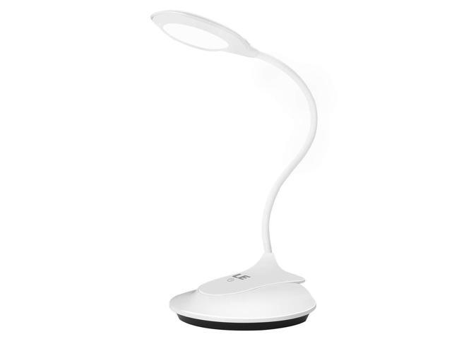 Le Dimmable Led Clip On Desk Lamp Book Light Gooseneck 3 Dimming Level Daylight White Touch Control Portable Usb Rechargeable C Clamp