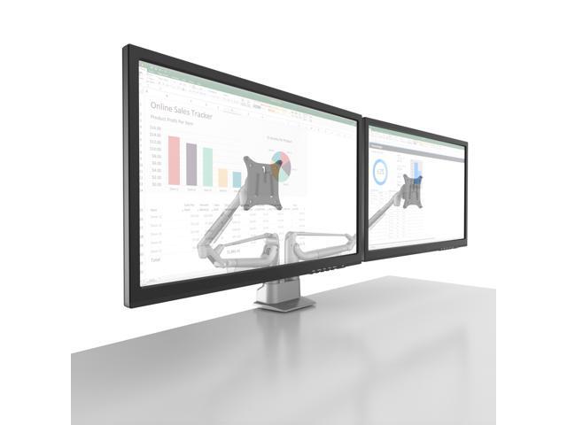 Kanto Dms2000s Dual Monitor Desktop Mount For 17 Inch To 32 Displays Silver Newegg Com