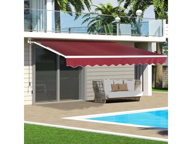 Outsunny 10 X8 Manual Retractable Waterproof Sun Shade