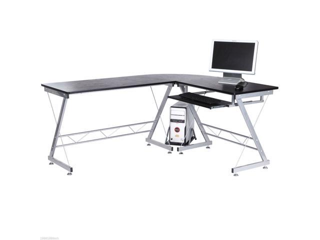 Homcom A2 0018 L Shaped Corner Computer Desk Laptop Desktop Pc Table Homcom A2 0018 L Shaped Corner Computer Desk Laptop Desktop Pc Table Workstation Stand