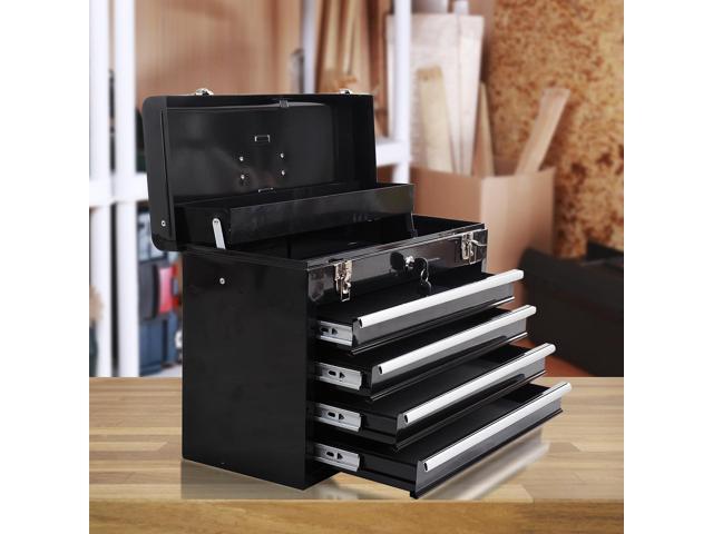 4 Drawer Tool Chest Storage Toolbox Lockable Organizer Top