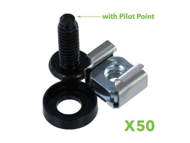 BAG OF M6 CAGE NUTS & BOLTS / SCREWS (50 SETS) - BLACK