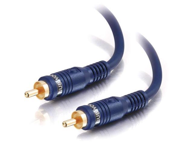 C2G 29118 Velocity Bass Management Subwoofer Cable, Blue (12 Feet, 3.65 Meters)
