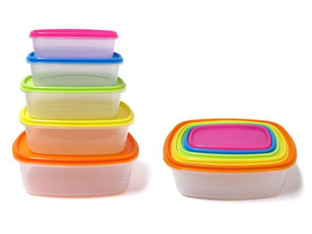 5 Pc Stay Fresh Plastic Food Storage Container Set Travel Lunch 5 Pc Stay Fresh Plastic Food Storage Container Set Travel Lunch Bo W Lids