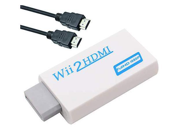 Wii To Hdmi Converter Adapter With 3ft High Speed Hdmi Cable Wii2hdmi Adapter Output Video Audio With 3 5mm Jack Audio Supports All Wii Display Modes Ntsc 480i 480p Pal 576i Compatible Wit White