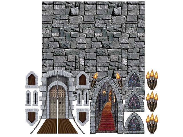 Medeival Castle Background Decorations Castle Drawbridge Torch