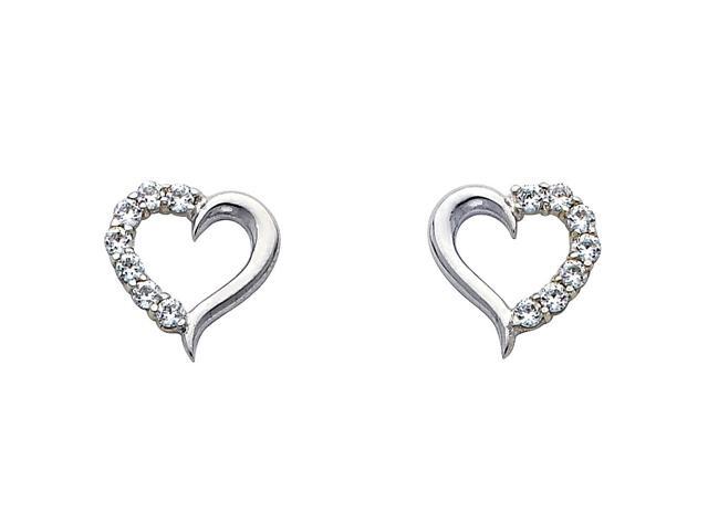 14k White Gold Heart Cz Earrings Newegg 14k White Gold Heart Cz Earrings Newegg