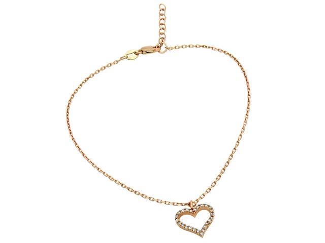 rose gold heart anklet